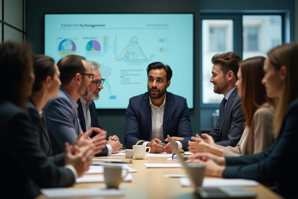 Il team di Stellar Stratagem durante una sessione di pianificazione strategica